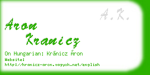 aron kranicz business card